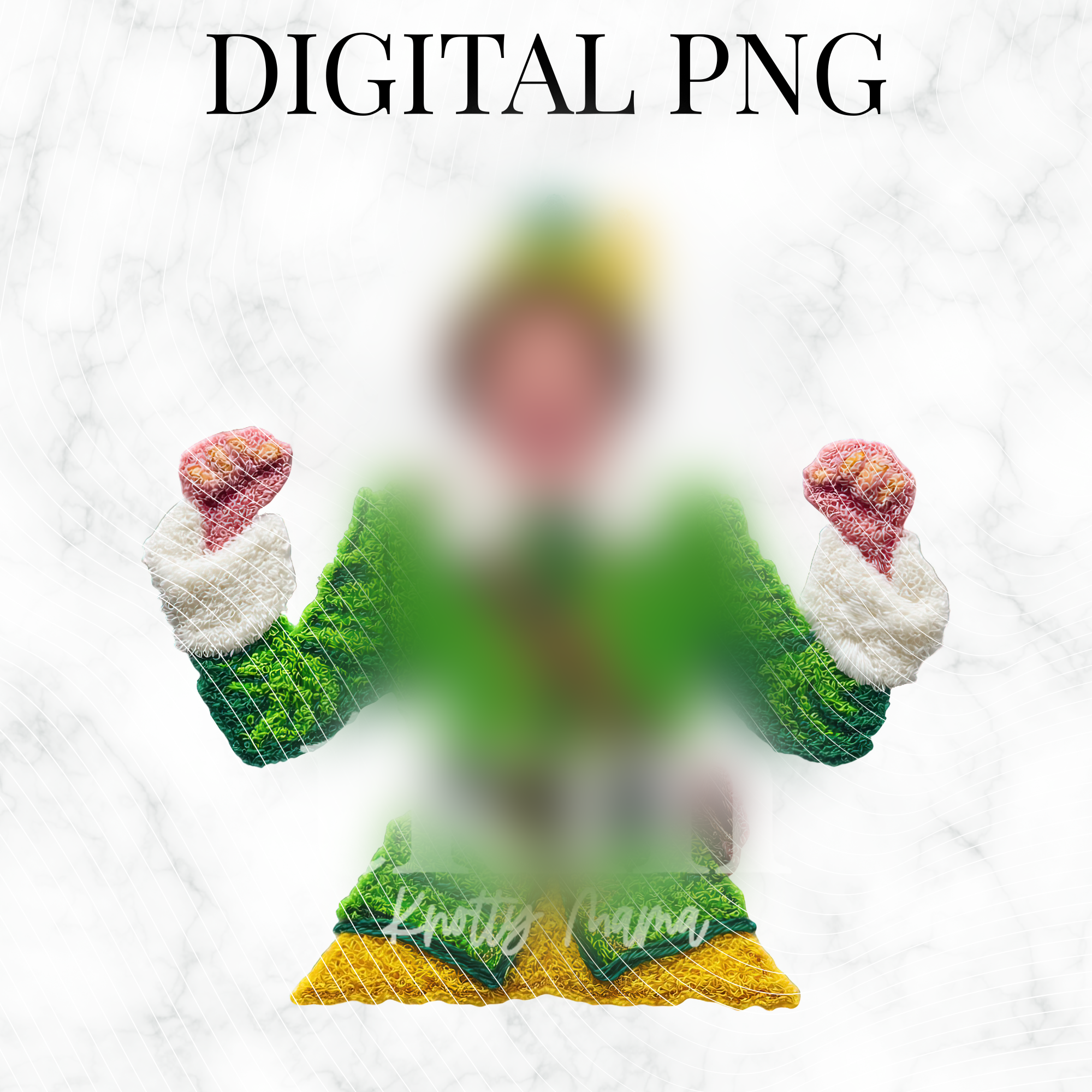 Plush Happy Elf Character PNG