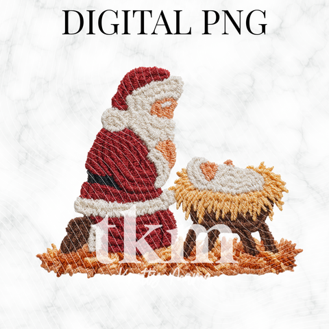 Plush Praying Santa PNG