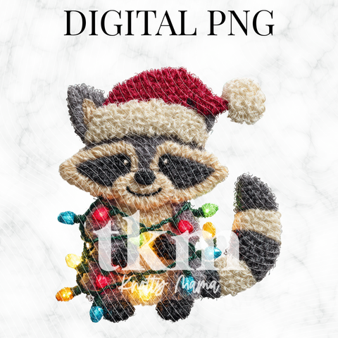 Plush Festive Raccoon PNG