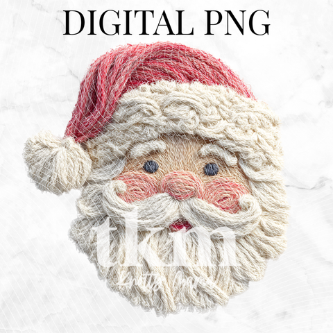 Fiber Art Santa PNG