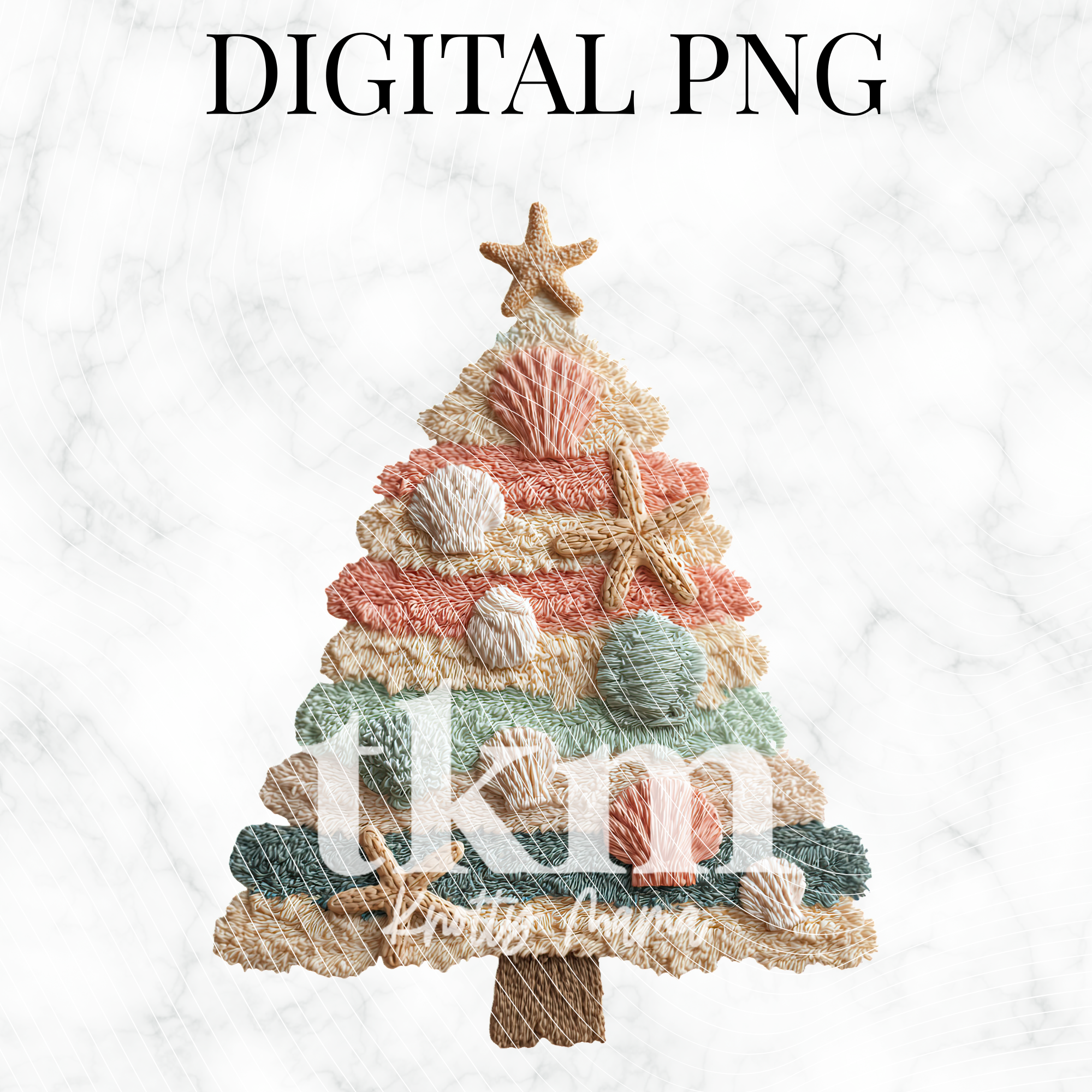 Plush Driftwood Christmas Tree PNG