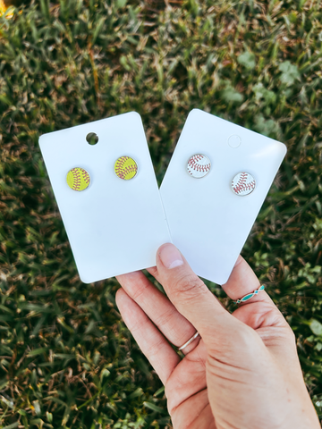 Softball/Baseball Leather Stud Earrings