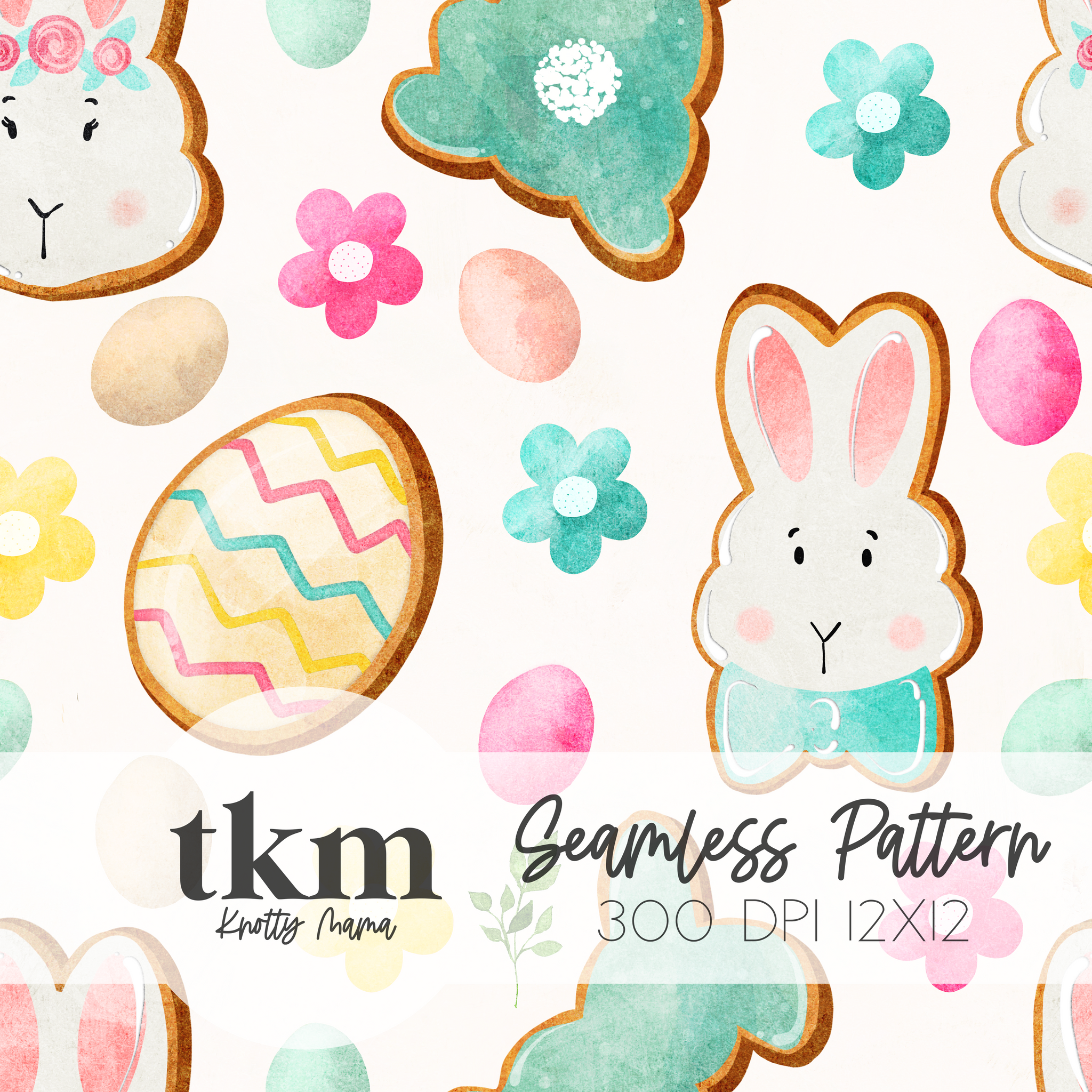Easter Cookies Seamless Pattern PNG
