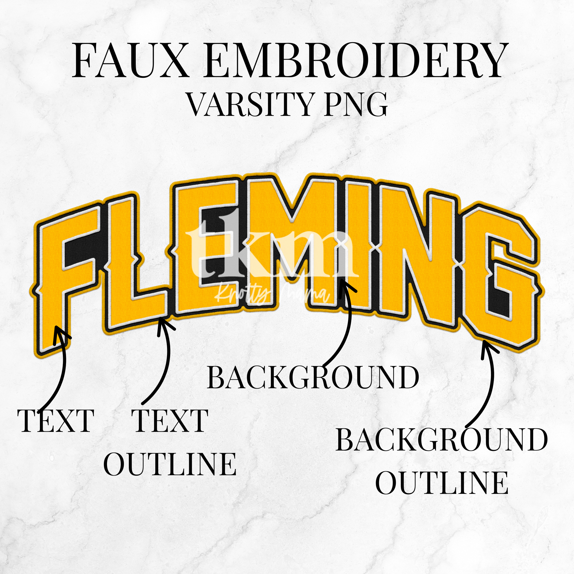 Custom Varsity Faux Embroidery