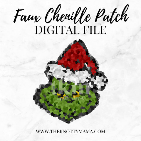 Grumpy Christmas Faux Chenille PNG