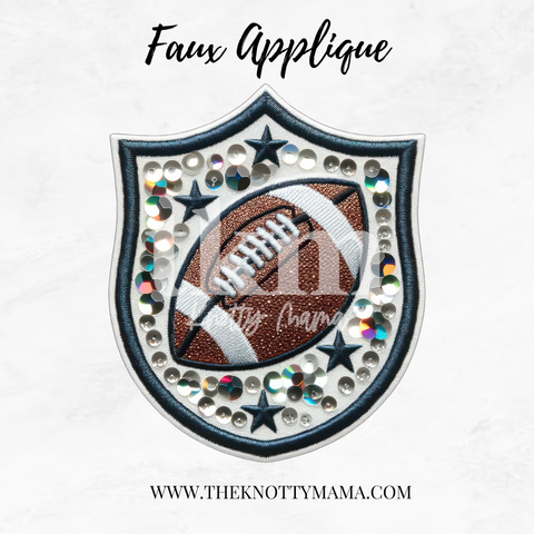 Faux Embroidered Football Patch PNG
