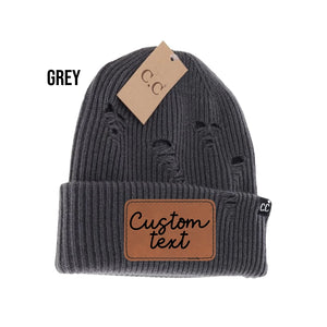 Grey Distressed CC Beanie