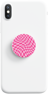 Groovy Hot Pink Checkered Phone Grip