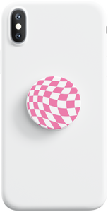 Groovy Pink Checkered Phone Grip