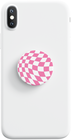 Groovy Pink Checkered Phone Grip