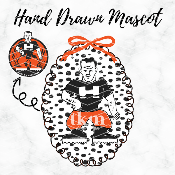 Custom Hand Drawn Coquette Mascot PNG