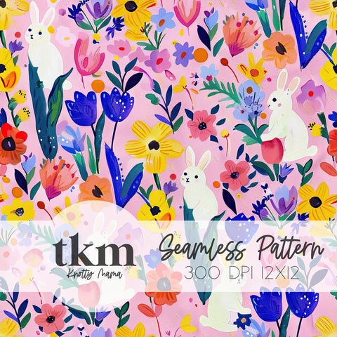 Hoppin' Florals Spring Seamless Pattern