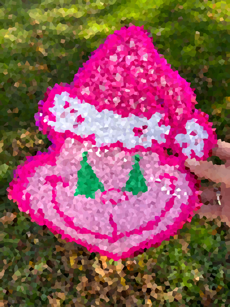 Hot Pink Green Man Chenille Patch