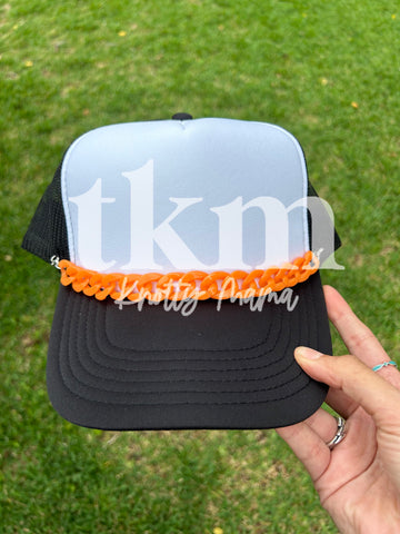 Orange Chunky Hat Chain