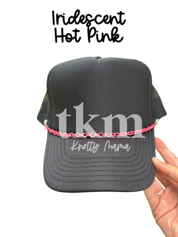 Iridescent Hot Pink Chainlink Hat Chain