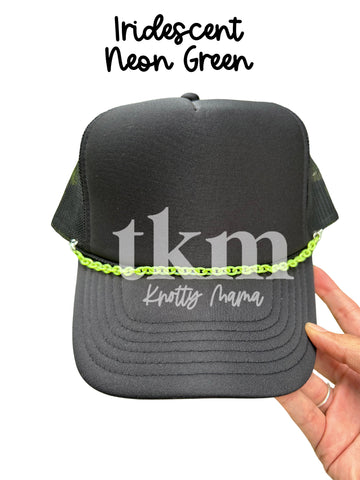 Iridescent Neon Green Chainlink Hat Chain