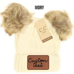 Kid Ivory Double Pom CC Beanie