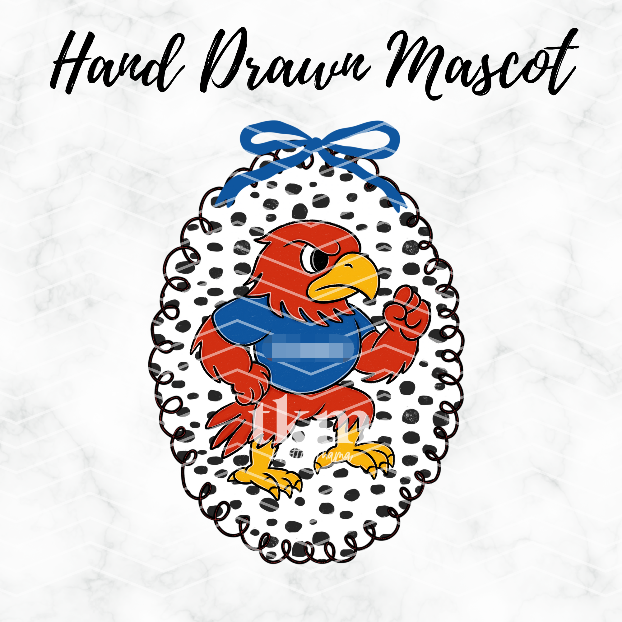 Hand Drawn Hawks Coquette Mascot PNG
