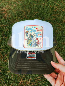 Land Of The Free DTF Hat Transfer