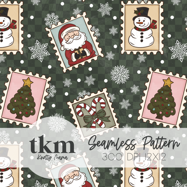Classic Christmas Postage Seamless