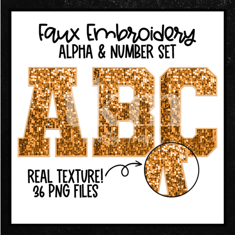 Light Orange Faux Sequin Alpha Set