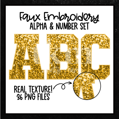 Light Yellow Faux Sequin Alpha Set