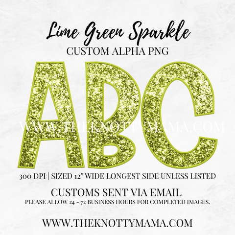 Lime Green Sparkle Custom PNG