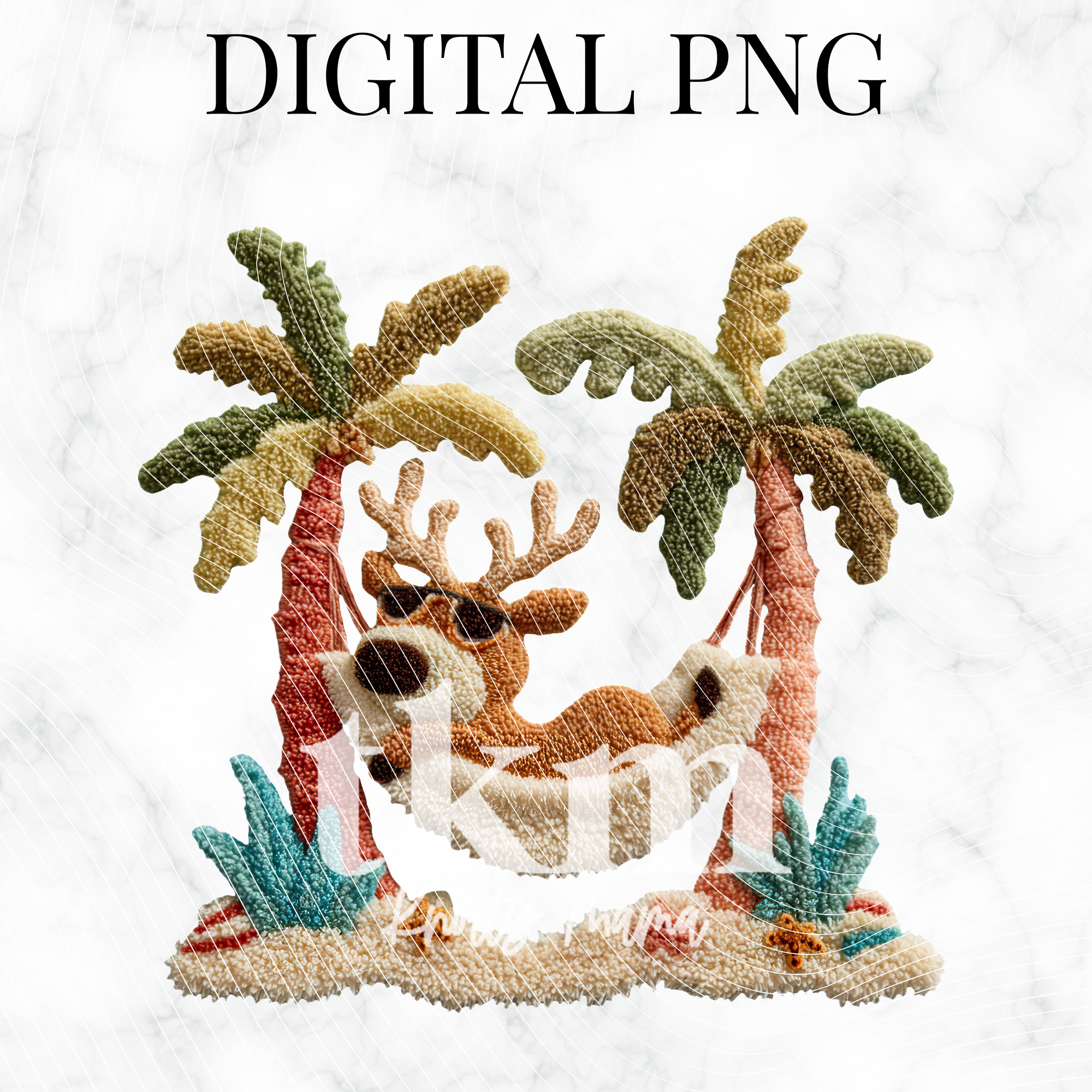 Plush Lounging Reindeer PNG