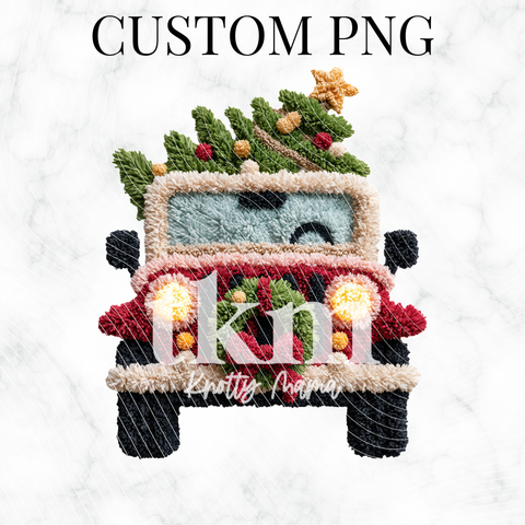SUV Christmas Tree Red PNG