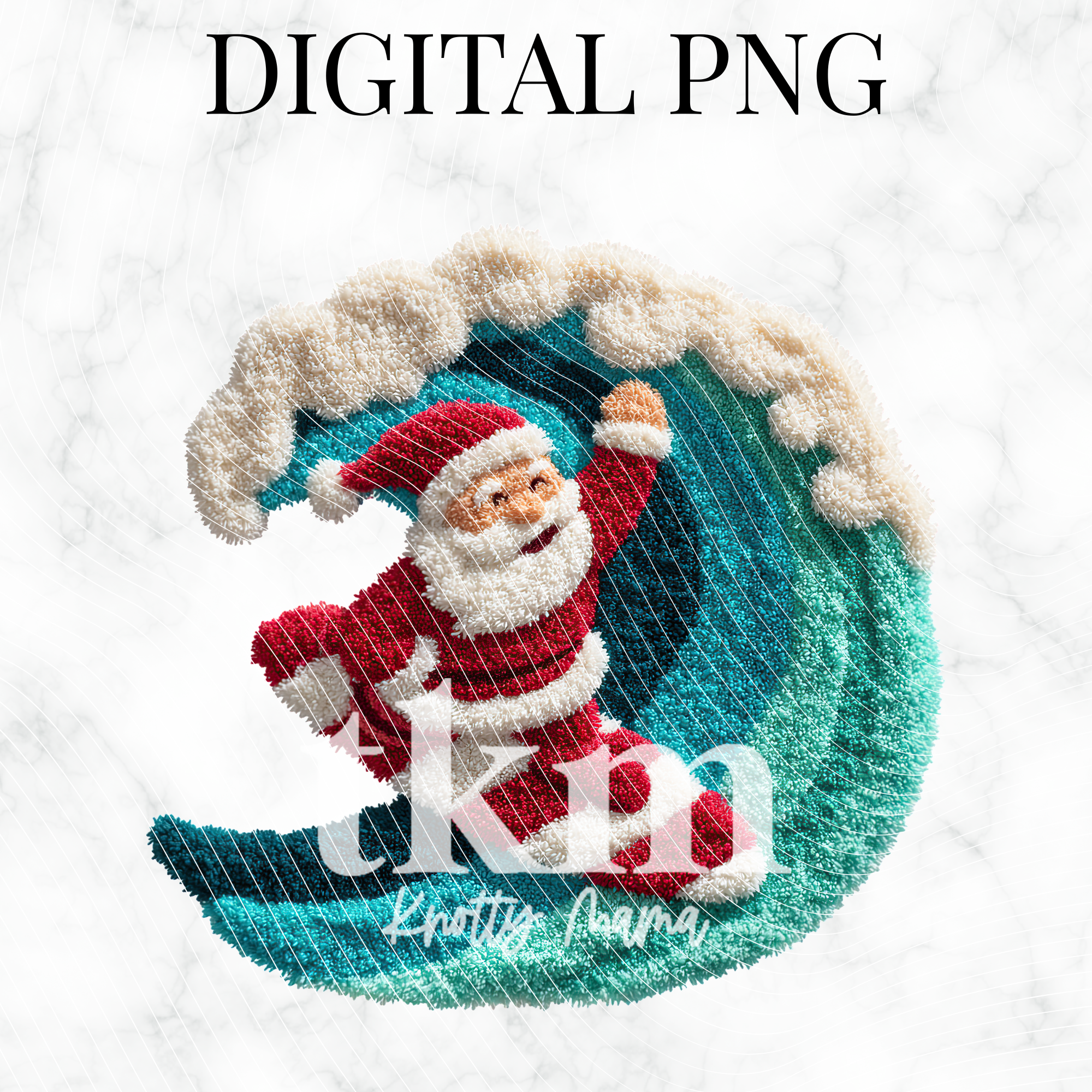 Plush Surfing Santa PNG