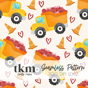 Love Trucks Seamless Pattern EXCLUSIVE