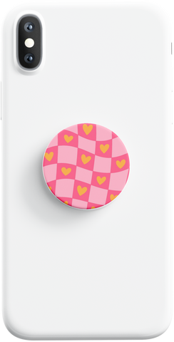 Love Checkered Phone Grip