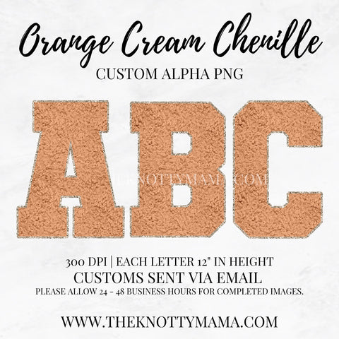 Orange Cream Chenille Custom PNG