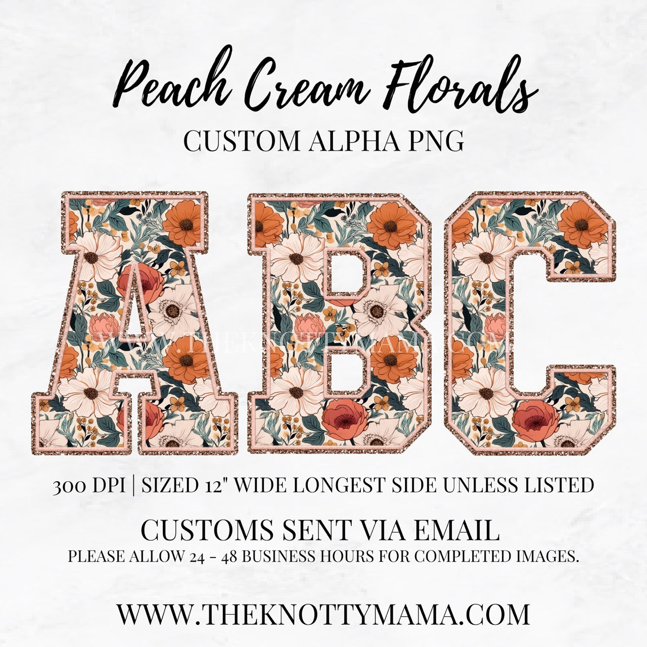 Peach Cream Florals Custom PNG