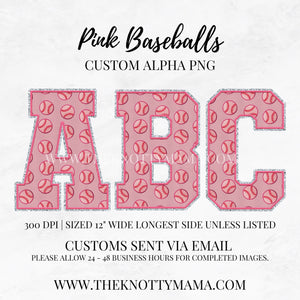 Pink Baseball Custom PNG