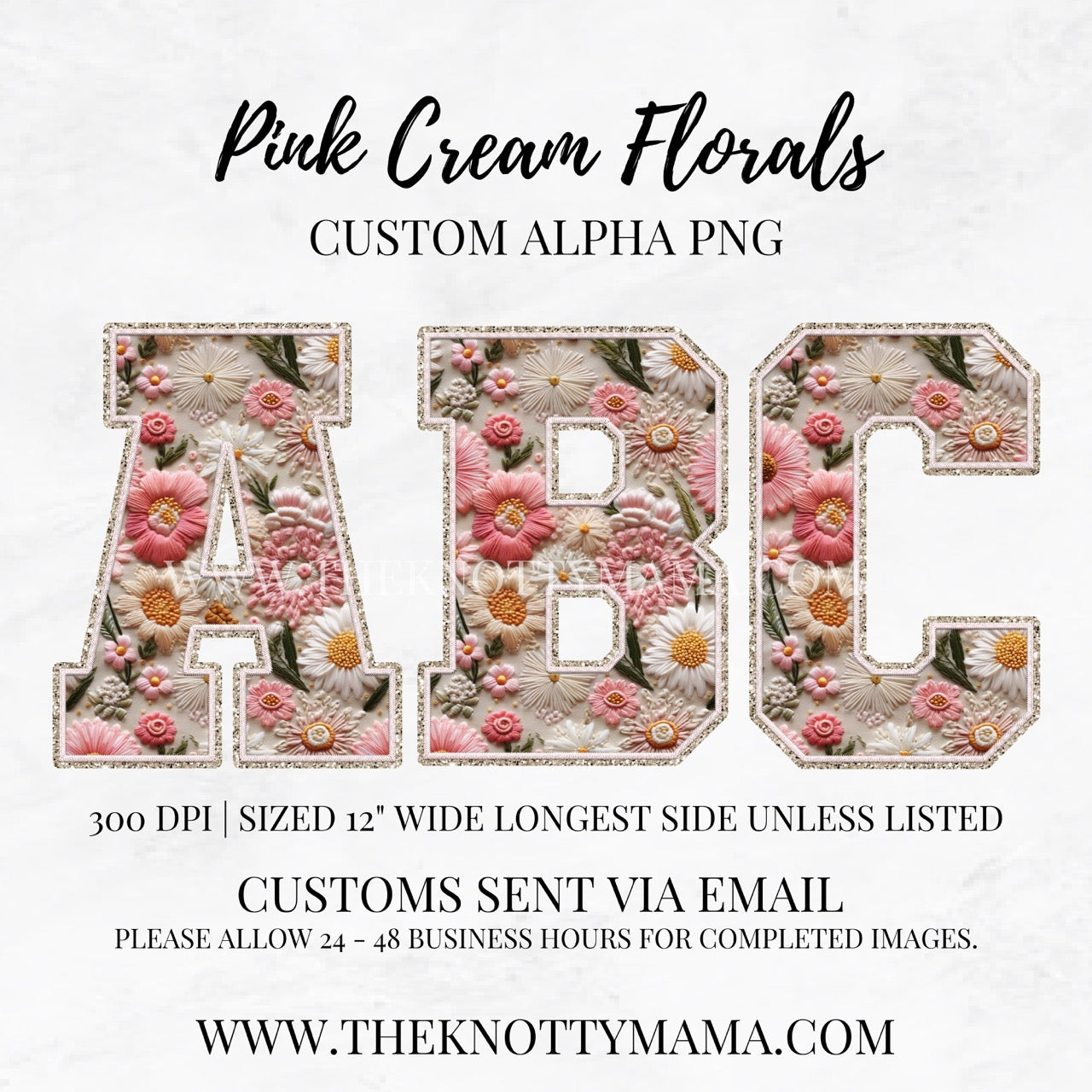 Pink Cream Florals Custom PNG