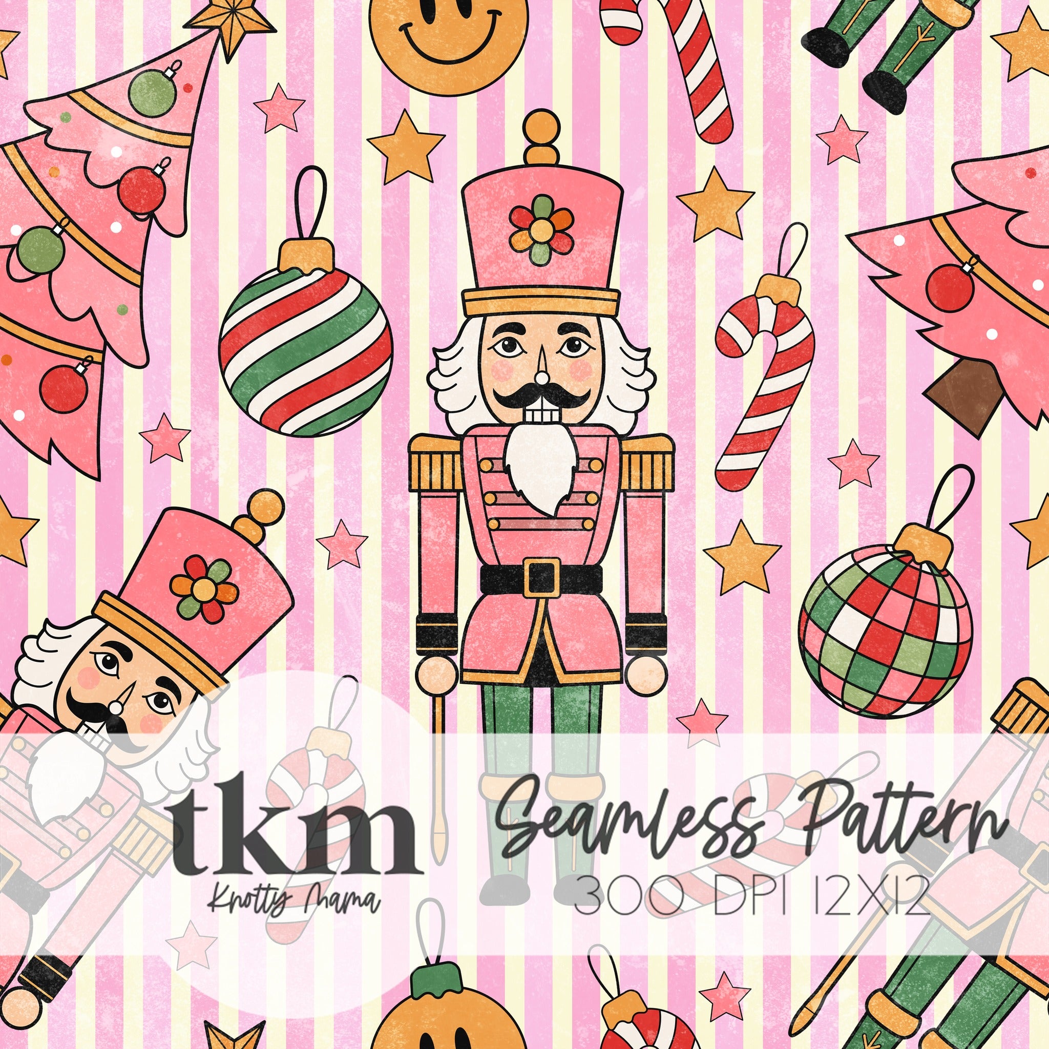 Pink Nutcracker Seamless Pattern