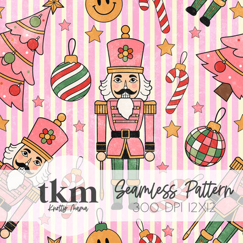 Pink Nutcracker Seamless Pattern
