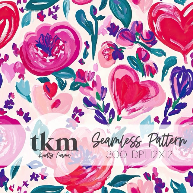 Pink Preppy Hearts Seamless Pattern