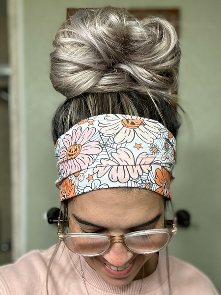 Pumpkin Daisies Headband