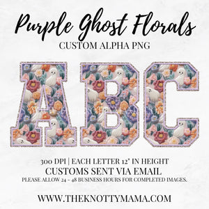 Purple Ghost Florals Custom PNG