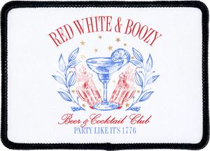 Red, White, and Boozy Iron On Patch