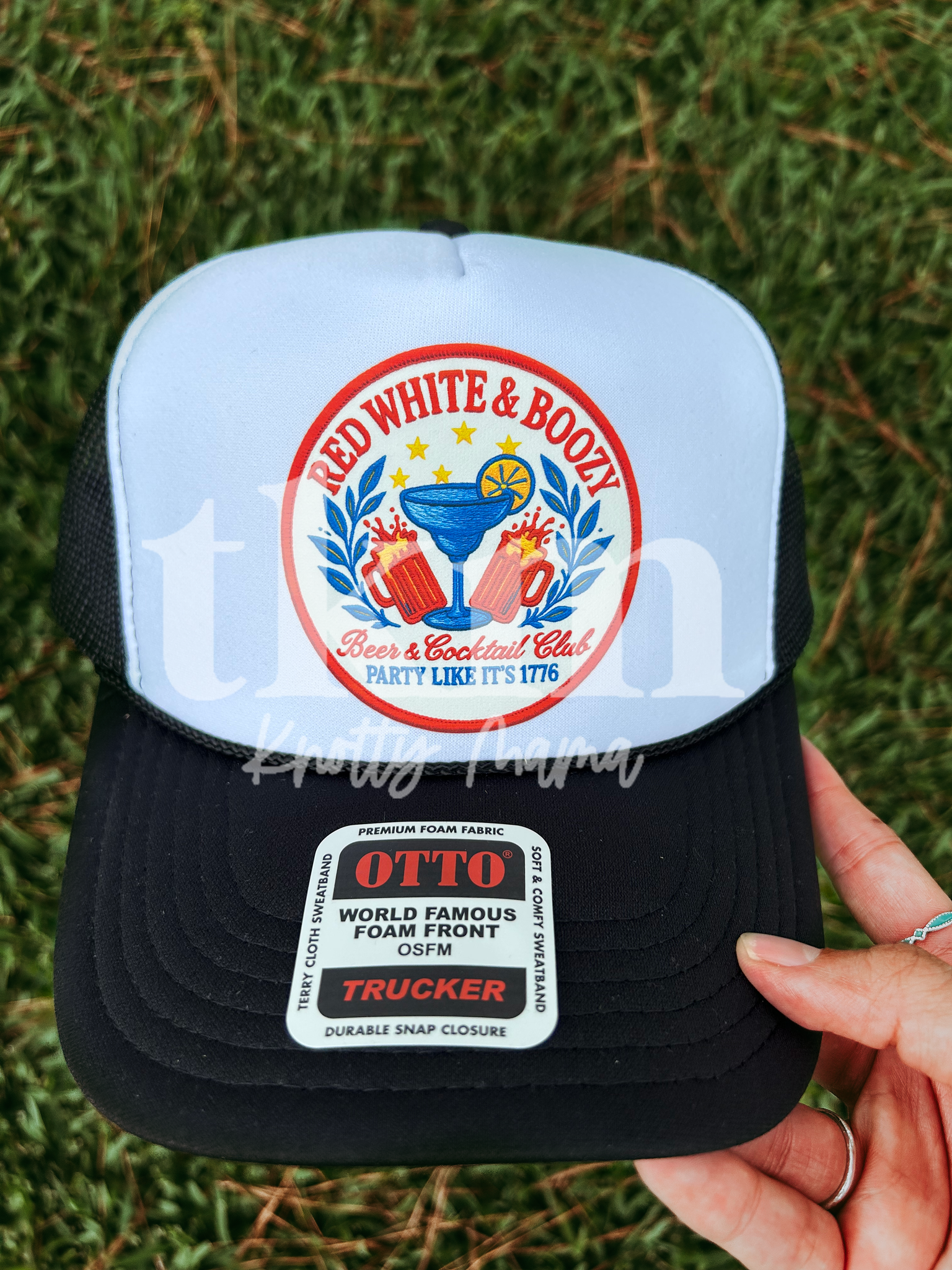 Red, White, Boozy DTF Hat Transfer