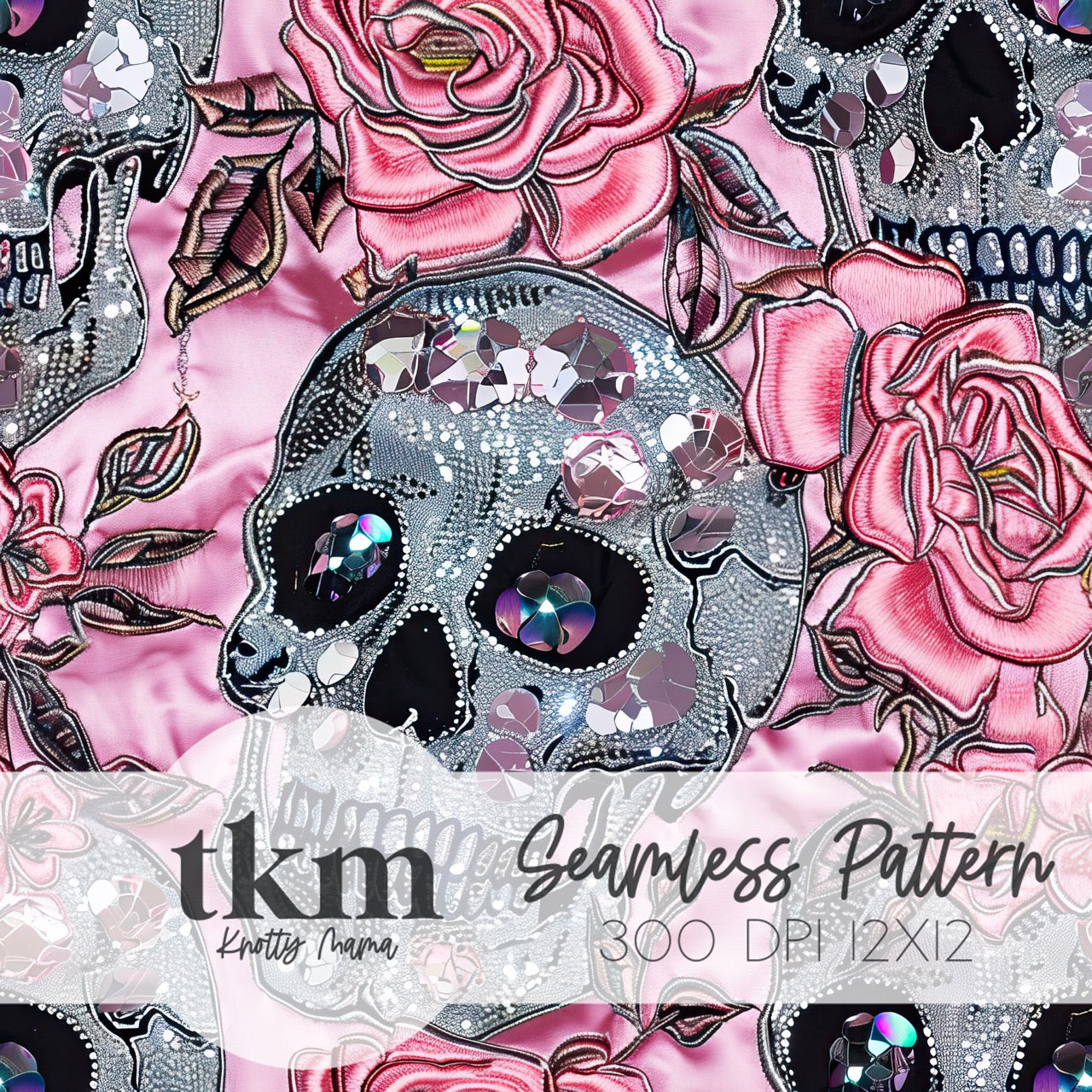 Skull Rhinestone Design Rhinestone Skull Seamless – The Knotty Mama