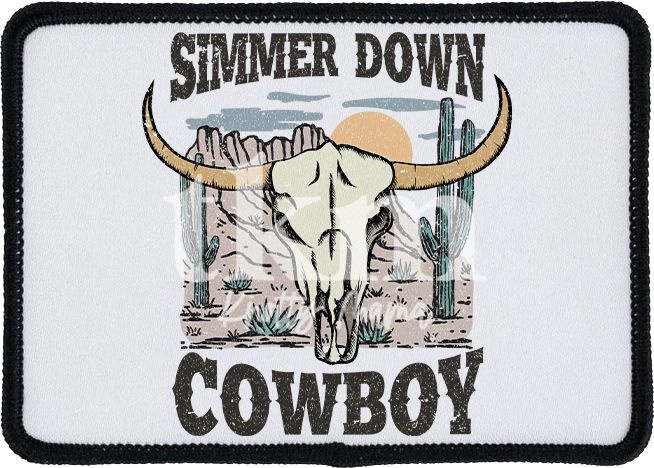 Simmer Down Cowboy Iron On Patch