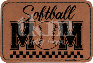 Softball Mom Checkered Patch