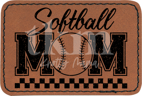 Softball Mom Checkered Patch