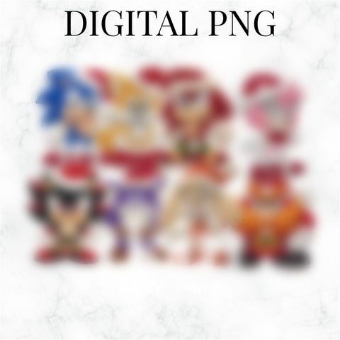 Plush Christmas Hedgehog Character PNG Set