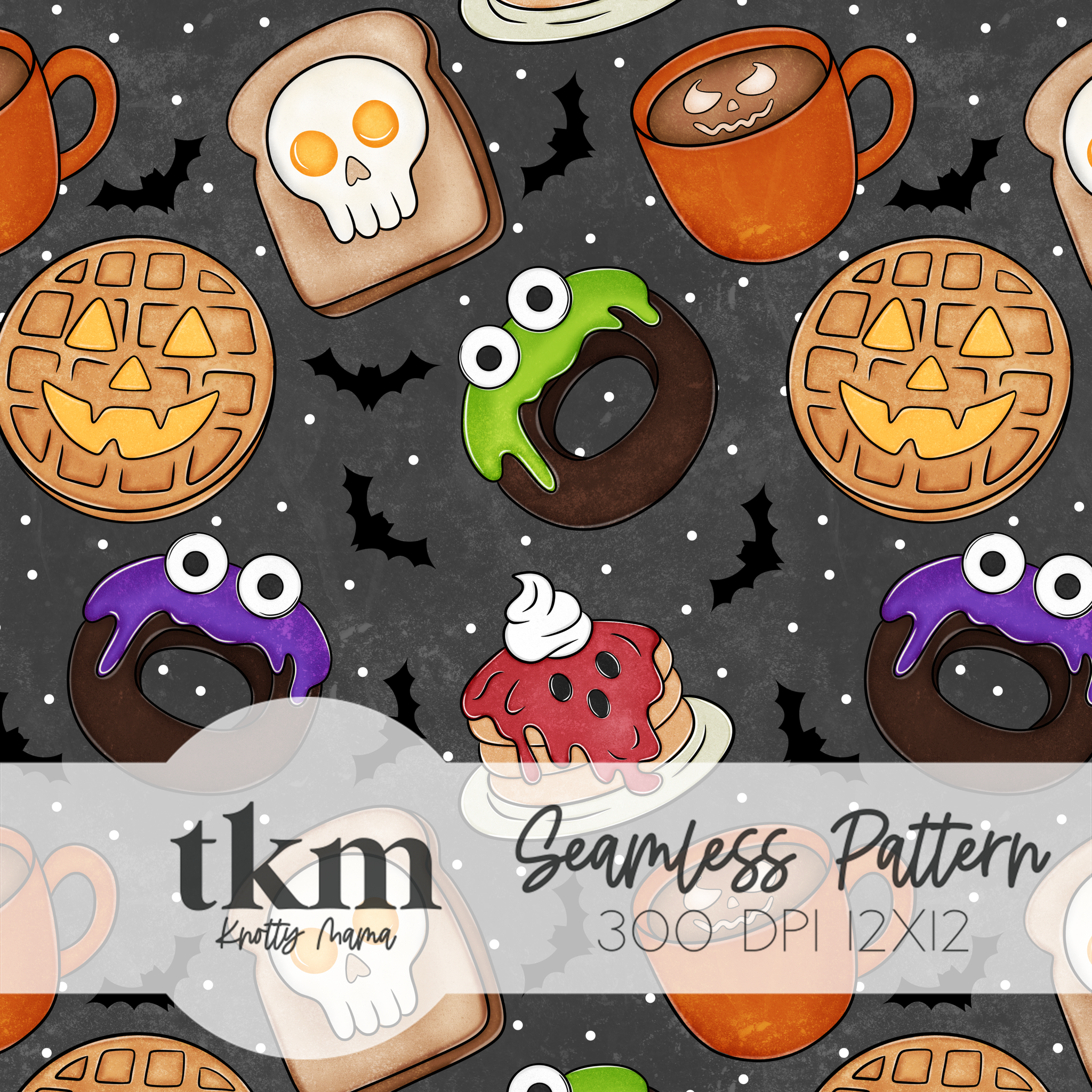 Spooky Breakfast Seamless Pattern
