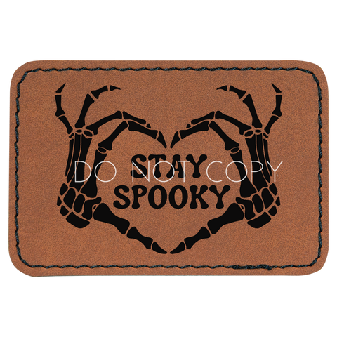 Stay Spooky Skeleton Heart Hands Patch